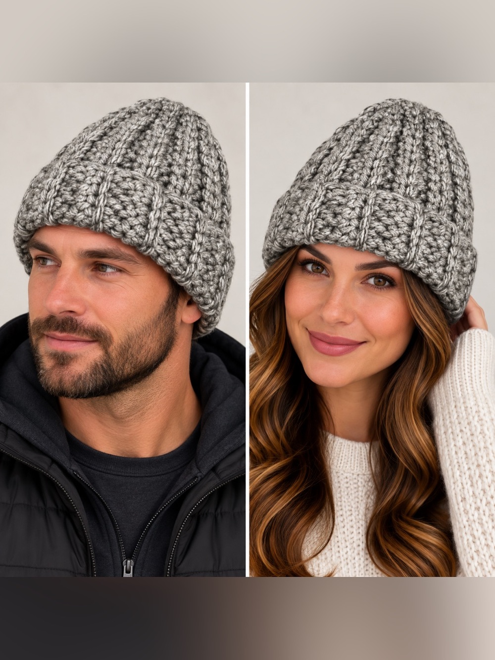 Handmade cozy chunky knit beanie